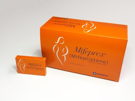 An Orange Box Containing The Abortion Drug Mifepristone