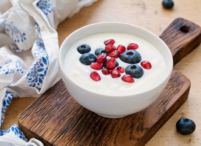 Greek Yogurt With Blueberries And Pomegranate Seeds