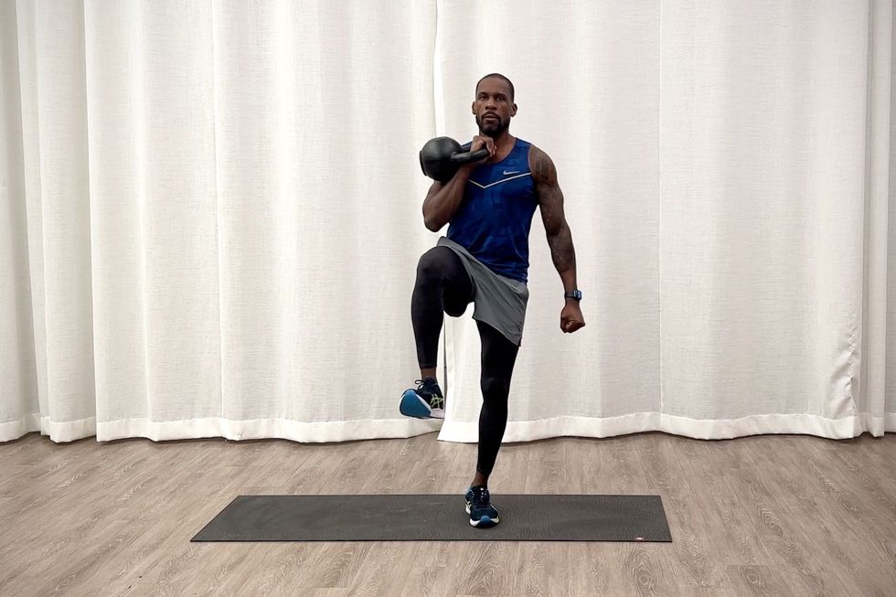 Kettlebell Workout For Beginner, Jeffers Practices Rack Forward Exercise