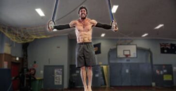 A challenging move for impressive upper body strength