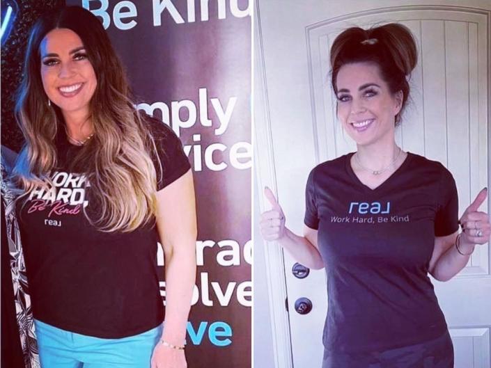 Lana Rodriguez before (left) and after losing 20 pounds with semaglutide.