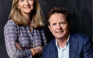 Deborah W. Brooks, CEO of the Michael J. Fox Foundation, with actor Michael J. Fox.