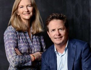 Deborah W. Brooks, CEO of the Michael J. Fox Foundation, with actor Michael J. Fox.