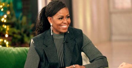 A photo of Michelle Obama smiling
