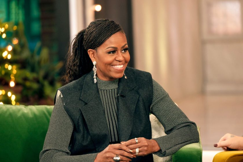 A photo of Michelle Obama smiling