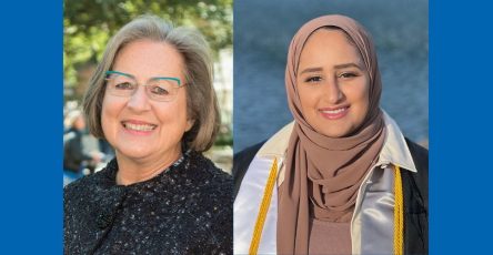 Photo Of Rebecca Garner, Clinical Associate Professor At The Uta College Of Nursing And Health Innovation, And Aleya Abdo, A Uta Senior&Quot; _Languageinserted=&Quot;True