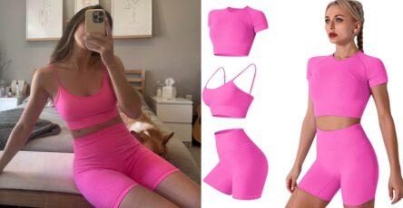 This 3-piece sportswear set is perfect for summer workouts, and it's on sale now