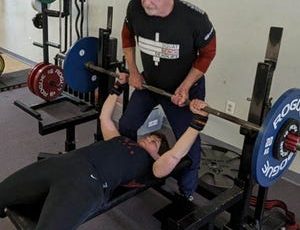 Peter Hubbard, 85, Spots His Wife, Nona, 61, During A Recent Weightlifting Workout.  The Two Will Compete In The Powerlifting America New Hampshire State Championship At Lift Free Or Die Gym In Dover Beginning At 9 A.m.