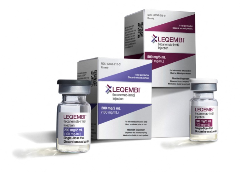 A pile of Leqembi boxes and bottles.